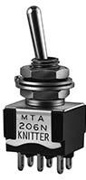knitter-switch-MTA 206 N-PC Kippschalter Switch Toggle ON ON DPDT Round Lever PC Pins 6A 250VAC 30VDC PC Mount with Threads