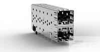 TE Connectivity-1658391-1 电话及电信连接器 Conn SFP RCP 40 POS 0.8mm Press Fit RA Thru-Hole 16 Terminal 2 Port