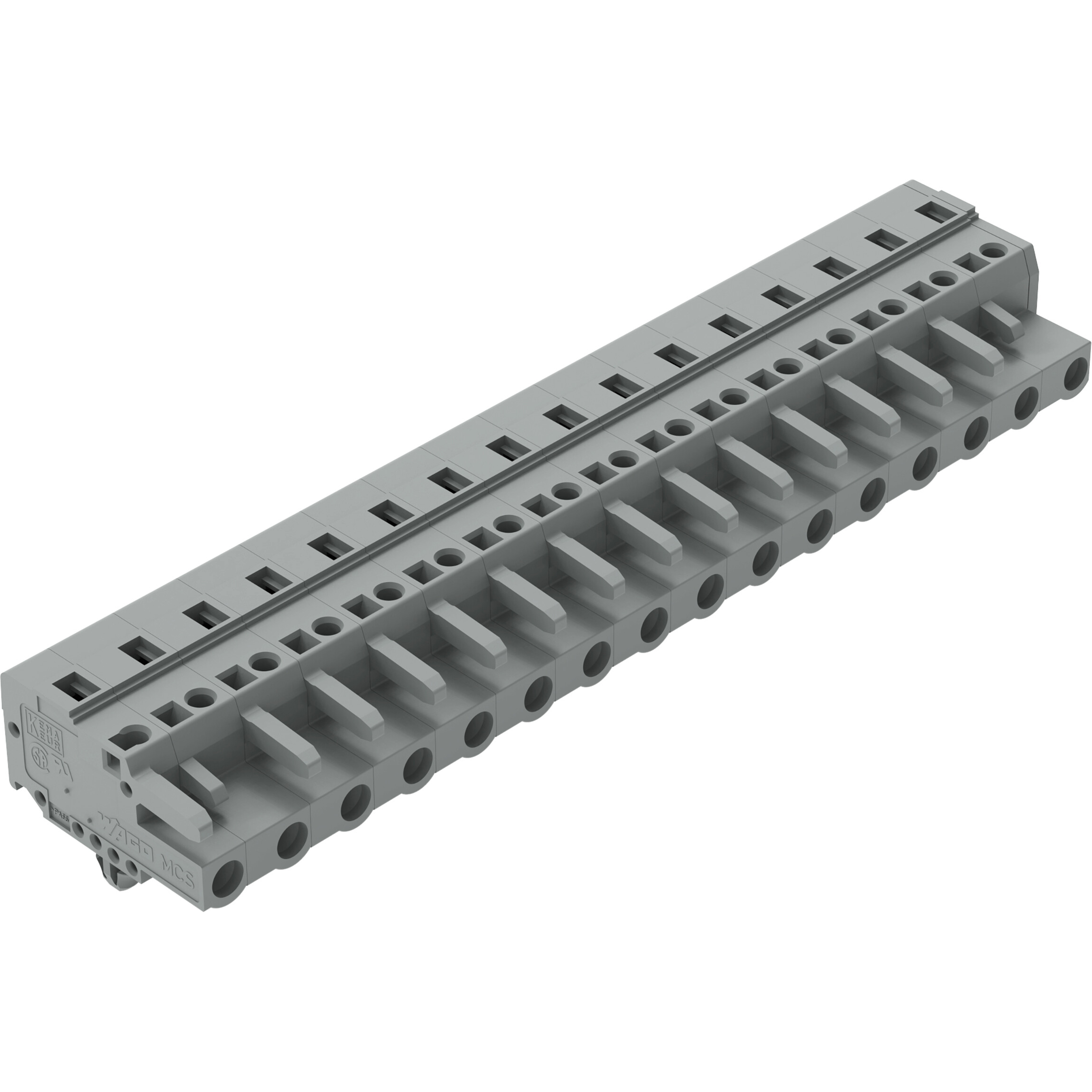 WAGO-231-216/008-000 Steckverbinder, Klemmenblöcke 1-Conductor Female Plug, Snap-in mounting feet, 2.5 mm2, Pin spacing 7.5 mm, 16-pole