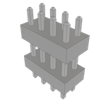 Conn Board Stacker HDR 8 POS 2mm Solder ST Top Entry Thru-Hole Bulk