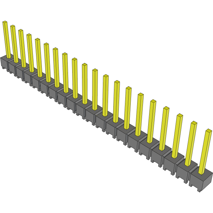 Samtec-MTSW-120-07-G-S-330 连接器插头及 PCB 插座 Conn Unshrouded Header HDR 20 POS 2.54mm Solder ST Top Entry Thru-Hole Bulk