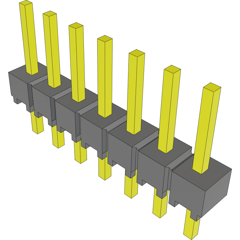 Samtec-MTSW-107-07-S-S-215 Steckverbinderleisten und Leiterplattenbuchsen Conn Unshrouded Header HDR 7 POS 2.54mm Solder ST Top Entry Thru-Hole Bulk