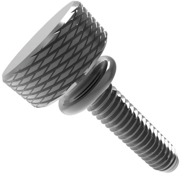 RAF Electronic Hardware-7115-AL Schrauben Screw Thumb Diamond Knurled With Collar-HD None 1/4-20-THD 28.58mm-LG 1 1in/8in-LG 1.125in-LG Aluminum None