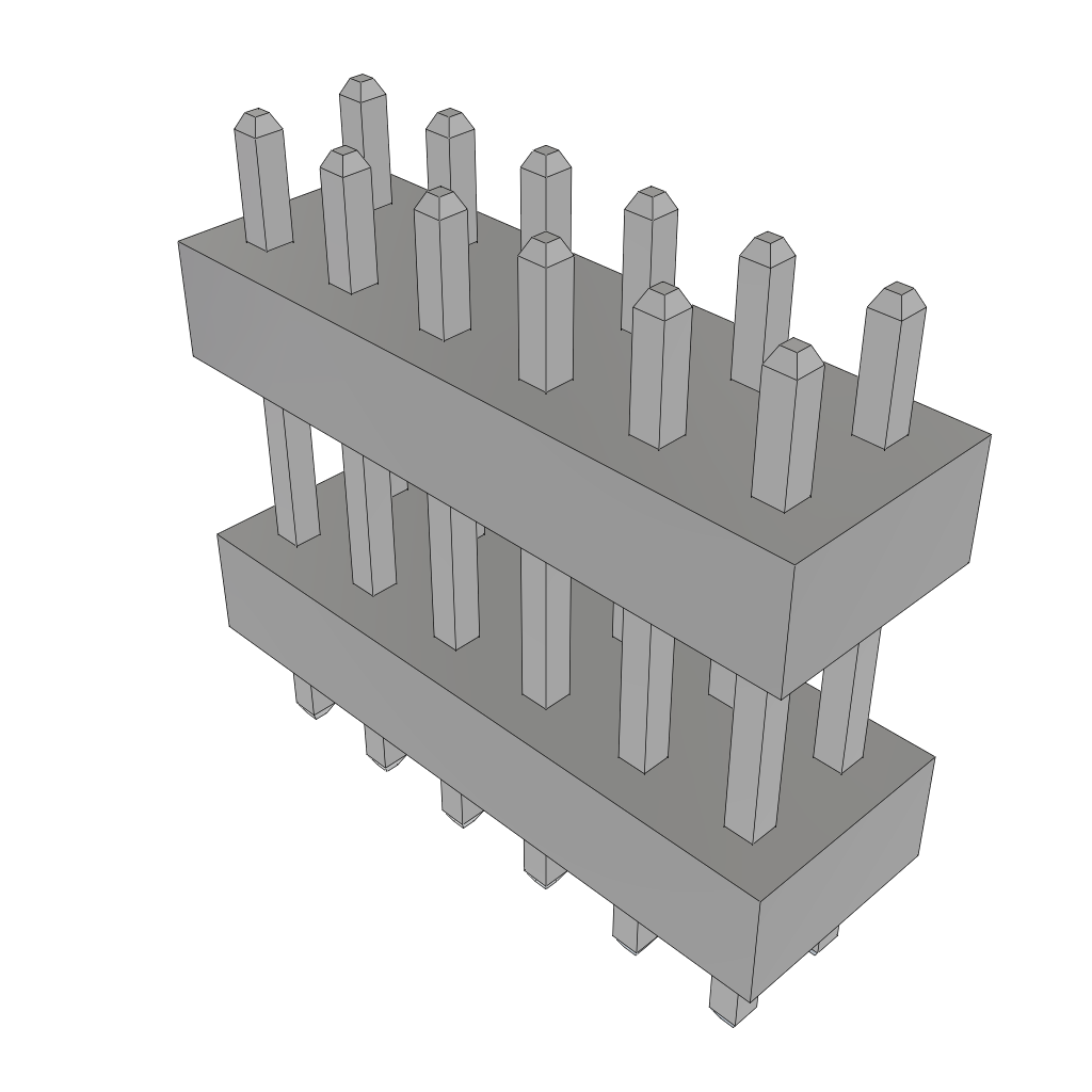Samtec-TW-06-09-T-D-295-080 Connector Headers and PCB Receptacles Conn Board Stacker HDR 12 POS 2mm Solder ST Top Entry Thru-Hole Bulk