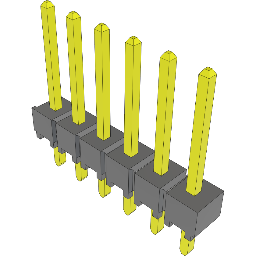 Samtec-TSW-106-14-S-S Steckverbinderleisten und Leiterplattenbuchsen Conn Unshrouded Header HDR 6 POS 2.54mm Solder ST Top Entry Thru-Hole Bulk