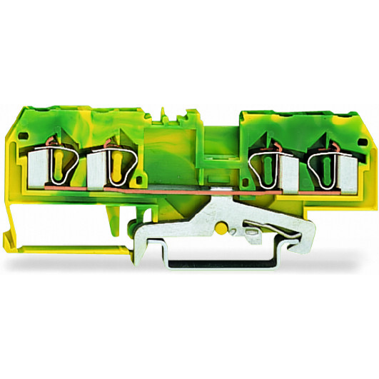 WAGO-281-657 Steckverbinder, Klemmenblöcke Conn Ground Terminal Block 4 POS Push-In Cage Clamp DIN Rail 24A Box