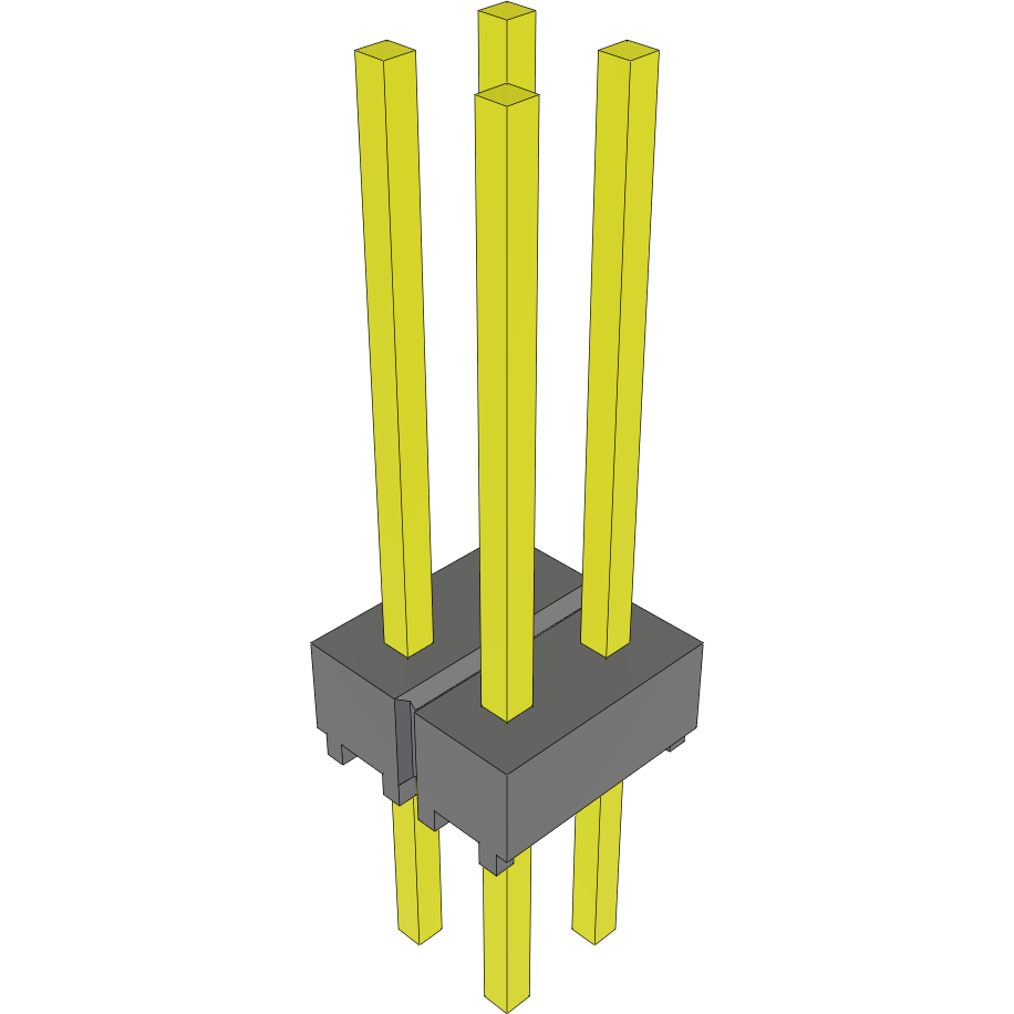 Samtec-MTSW-102-09-S-D-435 Steckverbinderleisten und Leiterplattenbuchsen Conn Unshrouded Header HDR 4 POS 2.54mm Solder ST Top Entry Thru-Hole Bulk