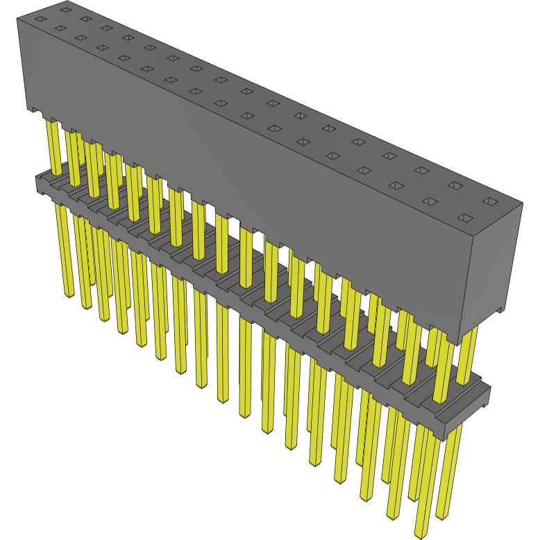 Samtec-ESQT-117-02-G-D-500 Steckverbinderleisten und Leiterplattenbuchsen Conn Elevated Socket SKT 34 POS 2mm Solder ST Top Entry Thru-Hole Tube