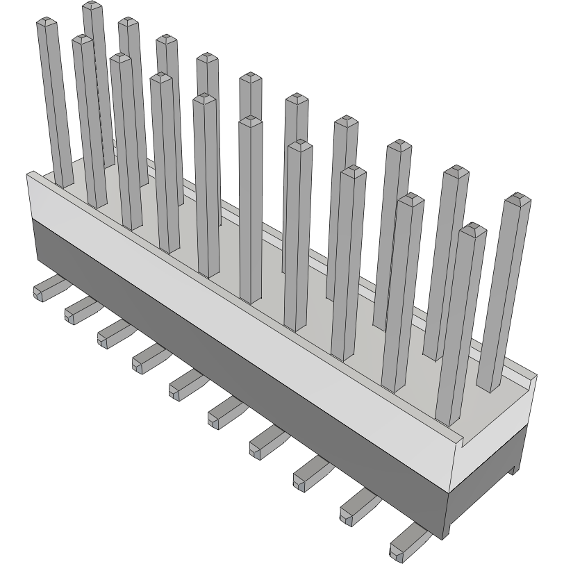 Samtec-HW-10-15-T-D-250-SM Connector Headers and PCB Receptacles Conn Board Stacker HDR 20 POS 2.54mm Solder ST Top Entry SMD Tube