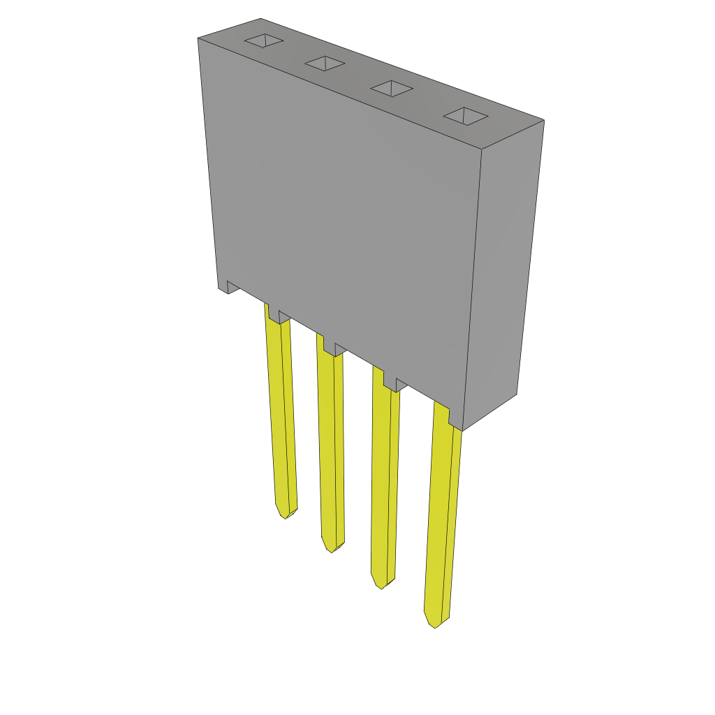 Samtec-SSW-104-03-L-S Connector Headers and PCB Receptacles Conn Socket Strip SKT 4 POS 2.54mm Solder ST Top Entry Thru-Hole Layer