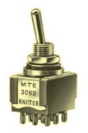 knitter-switch-MTE 306 D Basculeur de commutateur Switch Toggle ON ON 3PDT Round Lever Solder Tag 6A 250VAC 30VDC Panel Mount with Threads