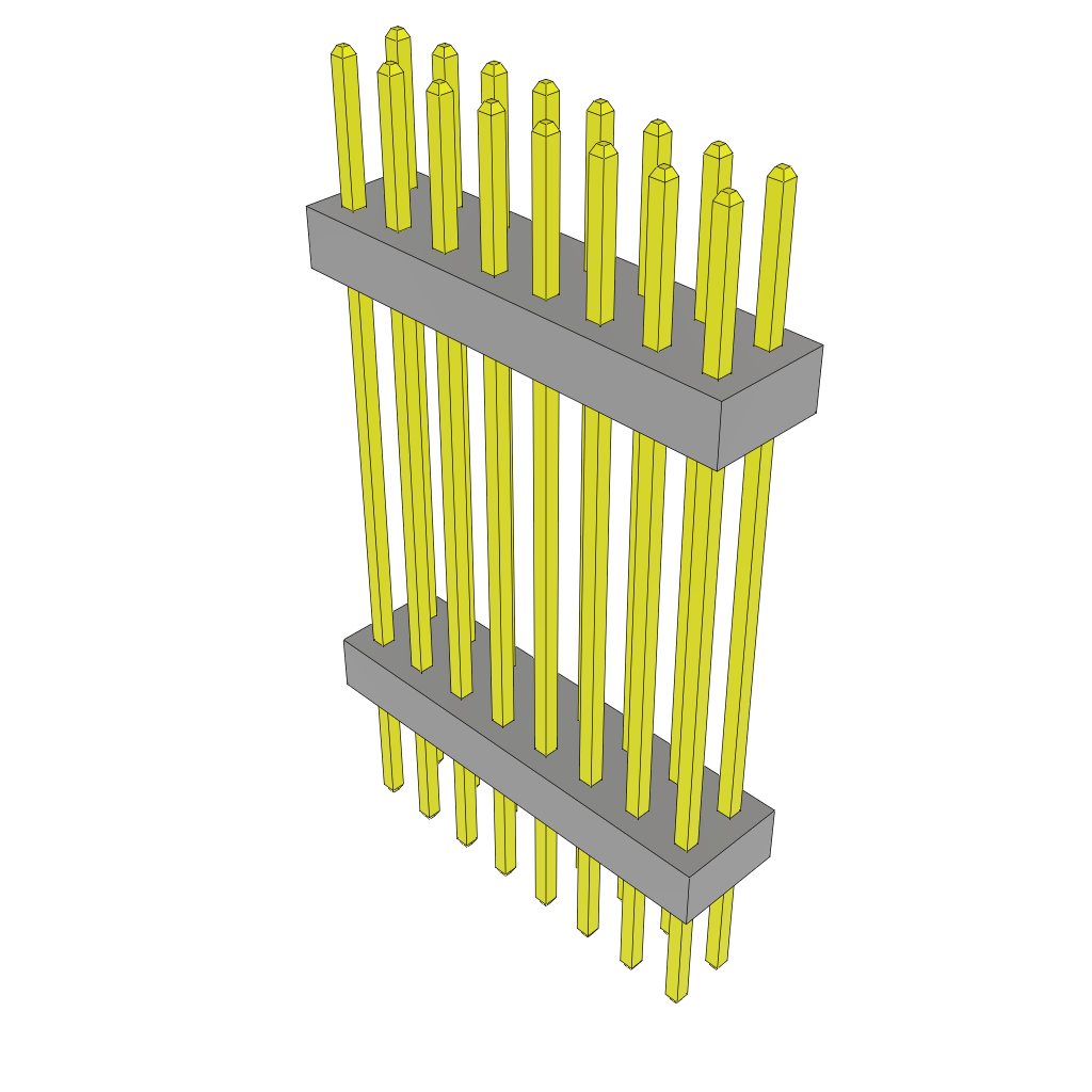 Samtec-TW-08-12-S-D-720-200 Connector Headers and PCB Receptacles Conn Board Stacker HDR 16 POS 2mm Solder ST Top Entry Thru-Hole Bulk