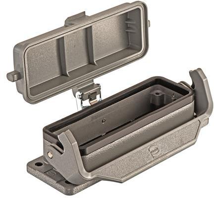 HARTING-09300241306 Schrumpfbalgenadapter Bulkhead Housing 180° 24B Shell Size Powder Die Cast Aluminum Single Lock Han®