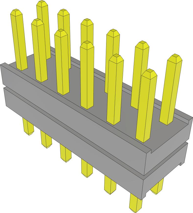 Samtec-TW-06-02-L-D-130-100 Cabezales del conector y receptáculos PCB Conn Board Stacker HDR 12 POS 2mm Solder ST Top Entry Thru-Hole Bulk