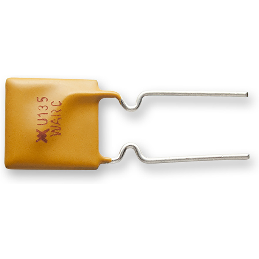 Littelfuse-RUEF135-AP Fusibile resettabile PTC PTC Resettable Fuse 1.35A(hold) 2.7A(trip) 30V 100A 0.8W 7.3s 0.04Ohm Radial 8.9 X 3 X 13.5mm Ammo