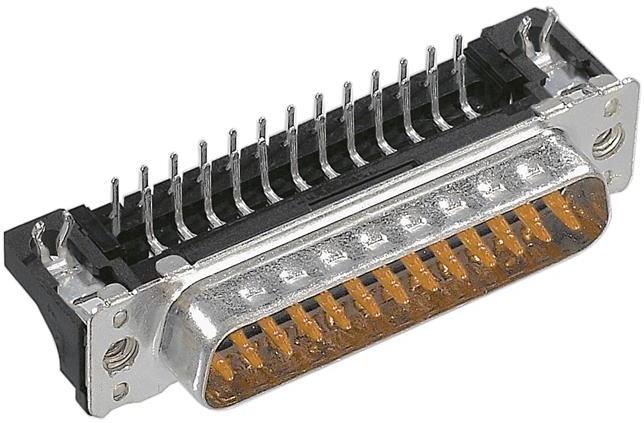 HARTING-09654666816 Steckverbinder, D-Sub Conn D-Sub M 37 POS 1.38mm Solder RA Thru-Hole 37 Terminal 1 Port