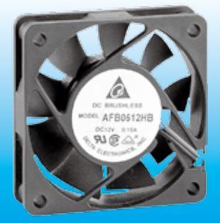 Delta Electronics-AFB0612HB 排风机和风扇 DC Fan Axial Ball Bearing 12V 7V to 13.8V 15.36CFM 32dB 60 X 60 X 15mm