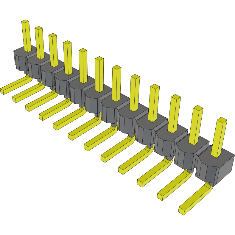 Samtec-MTSW-112-24-T-S-160-RA Steckverbinderleisten und Leiterplattenbuchsen Conn Unshrouded Header HDR 12 POS 2.54mm Solder RA Side Entry Thru-Hole Bulk