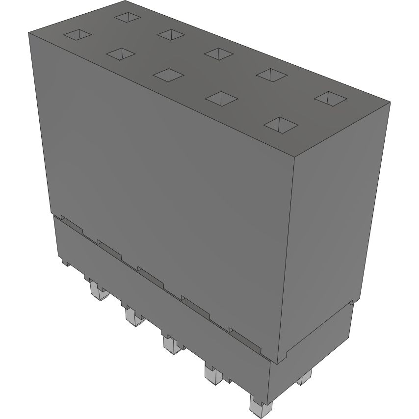 Samtec-ESQ-105-37-S-D-LL Embases de raccordement et réceptacles PCB Conn Elevated Socket SKT 10 POS 2.54mm Solder ST Top Entry Thru-Hole Tube