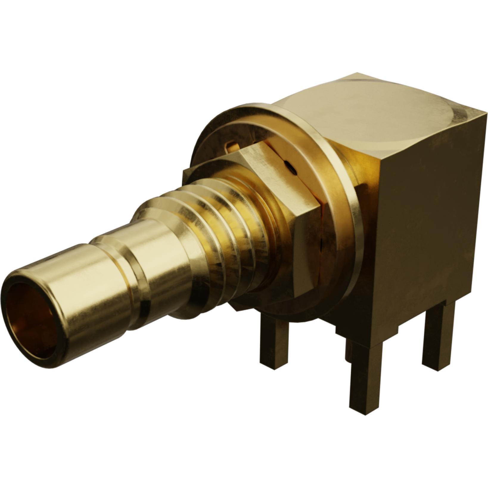 Molex-0734042270 射频连接器 Conn SMB 6GHz 50Ohm Solder RA Thru-Hole RCP Bag