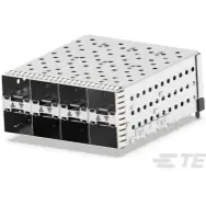TE Connectivity-1-2007394-6 Connector Telephone and Telecom Conn SFP+ RCP 160 POS 1.6mm Press Fit RA Thru-Hole 160 Terminal 8 Port Tray