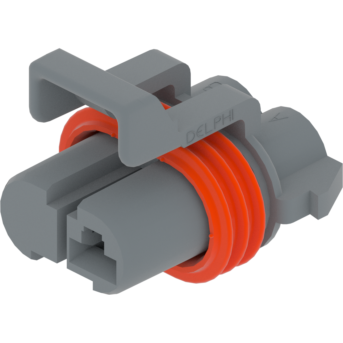 Delphi-12124388 Einzeladersteckverbinder, Gehäuse Conn Housing F 2 POS Crimp ST Cable Mount Gray
