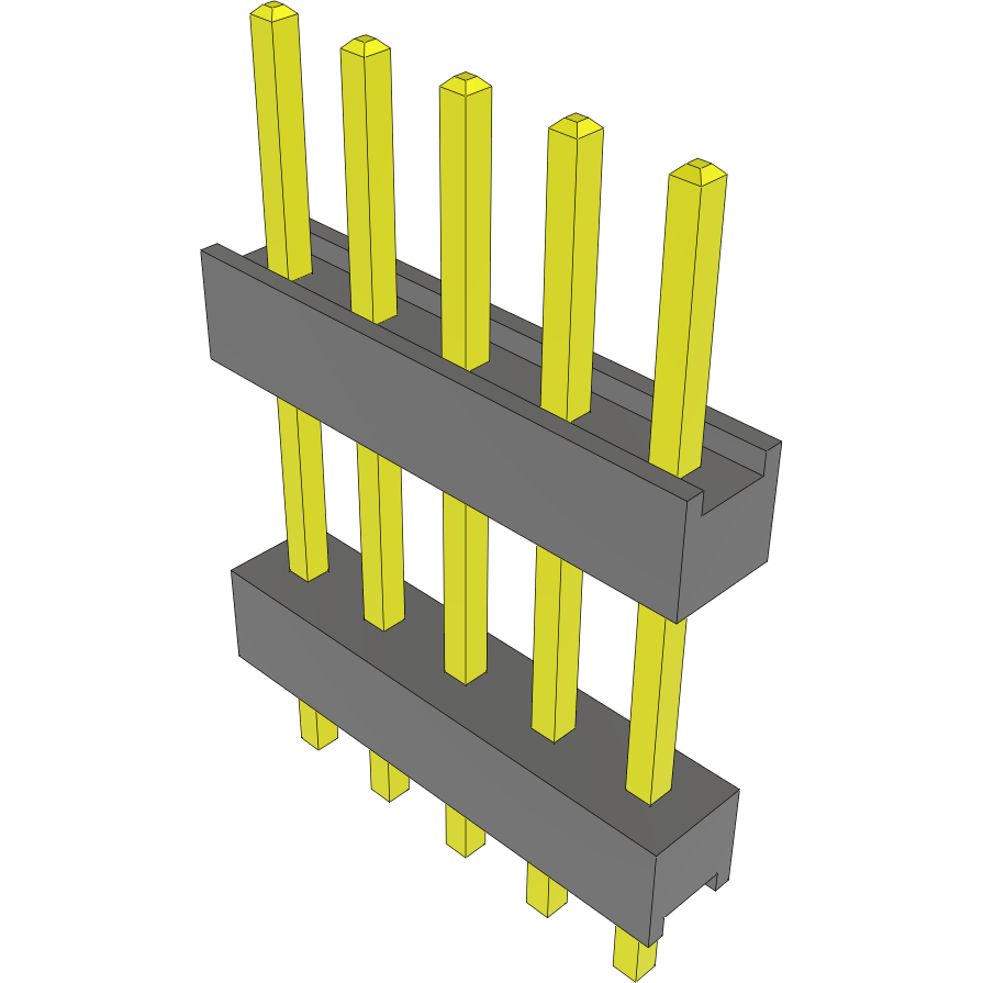 Samtec-DW-05-09-G-S-420 Connector Headers and PCB Receptacles Conn Board Stacker HDR 5 POS 2.54mm Solder ST Top Entry Thru-Hole Bulk
