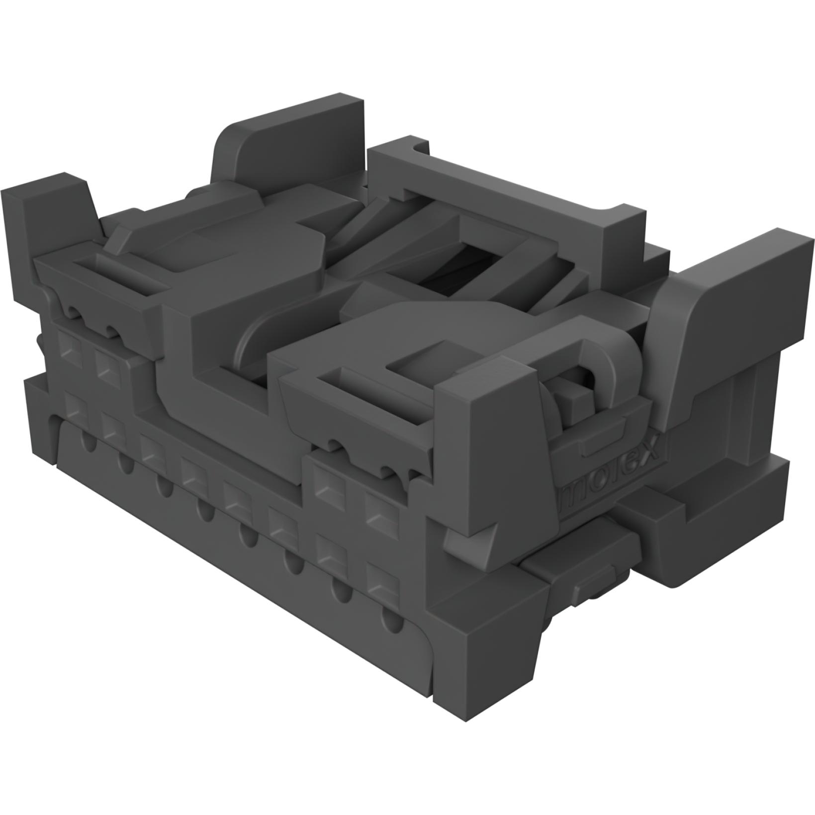 Molex-348241125 Connector Discrete Wire Housing Conn Housing RCP 12 POS 2mm Crimp ST Cable Mount Gray Mini50™ Bag
