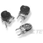 TE Connectivity-416MA202P Widerstandstrimmern, Potenziometern und Regelwiderstande Res Cermet Trimmer 2K Ohm 25% 0.2W(1/5W) 1(Elec)/1(Mech)Turns (6.8 X 8.1 X 7.8mm) Pin Thru-Hole
