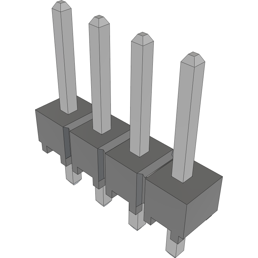 Samtec-HTSW-104-07-TM-S Cabezales del conector y receptáculos PCB Conn Unshrouded Header HDR 4 POS 2.54mm Solder ST Top Entry Thru-Hole Bulk