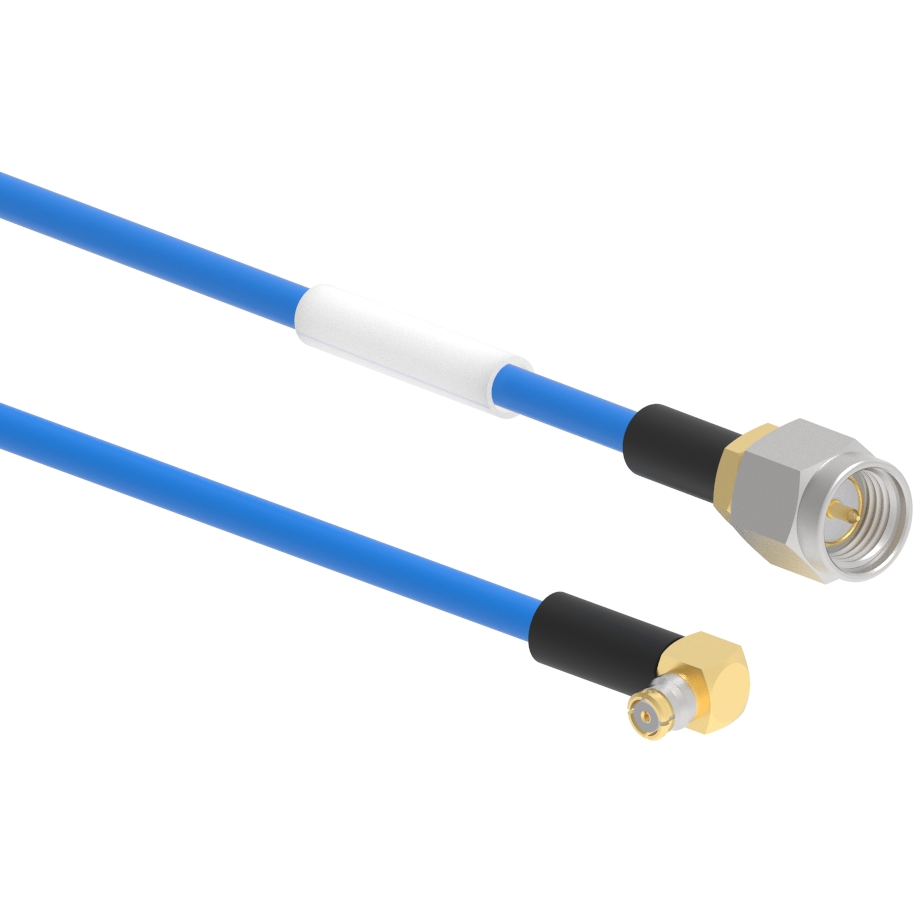 Amphenol-095-902-581-018 同轴电缆组件 SMA Straight Plug to SMP Right Angle Plug Tflex 405 50 Ohm 18 inches (457 mm)