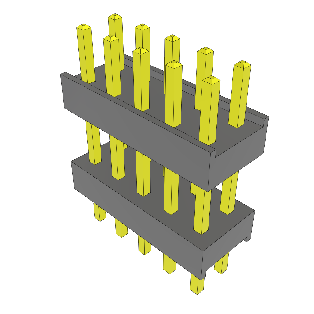 Samtec-ZW-05-15-G-D-375-125 Steckverbinderleisten und Leiterplattenbuchsen Conn Board Stacker HDR 10 POS 2.54mm Solder ST Top Entry Thru-Hole Bulk
