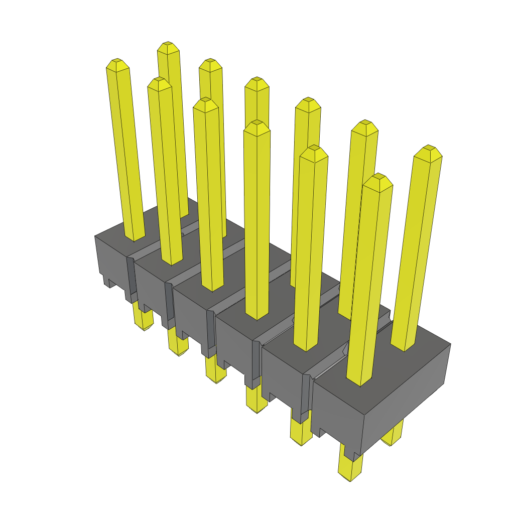 Samtec-TSW-106-14-L-D-LL Connector Headers and PCB Receptacles Conn Unshrouded Header HDR 12 POS 2.54mm Solder ST Top Entry Thru-Hole Bulk