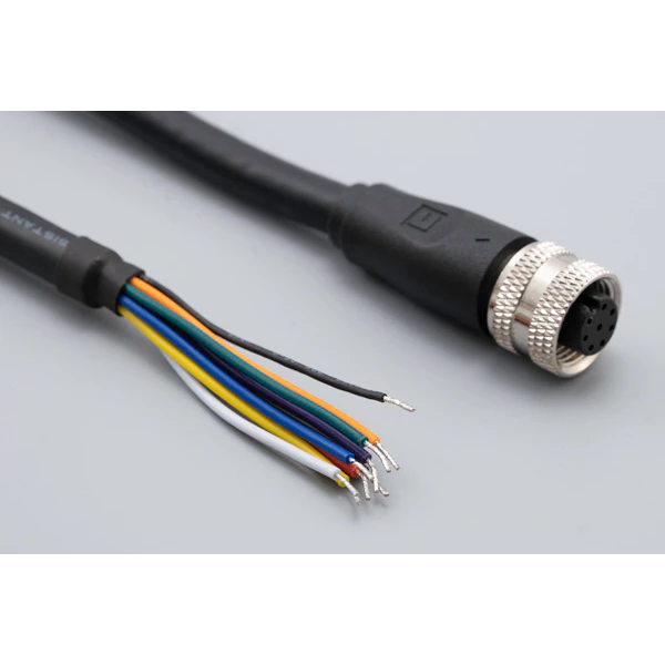 Tensility International-10-03819 null Cable, 5000 mm, 0.8 mm 8C 50-00983 M12 socket to 5 mm tinned, 24 AWG, 30-01611 wire, shielded