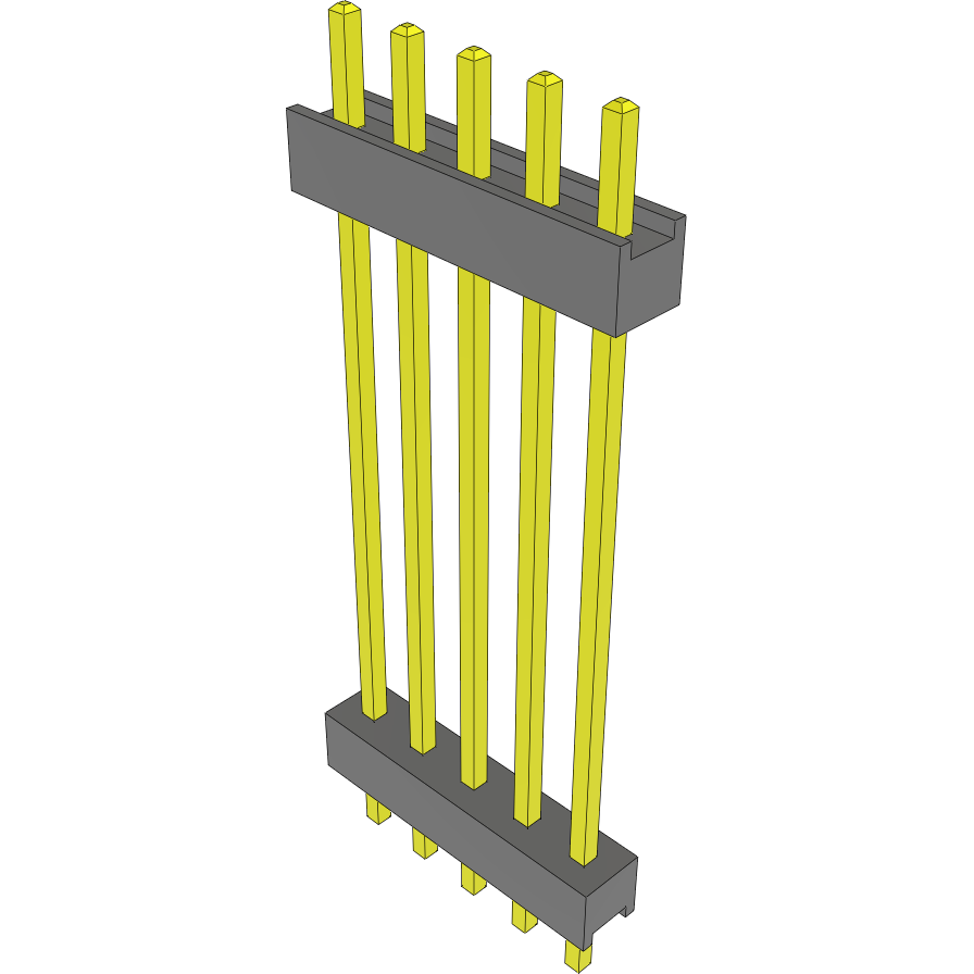 Samtec-DW-05-13-T-S-1000 Cabezales del conector y receptáculos PCB Conn Board Stacker HDR 5 POS 2.54mm Solder ST Top Entry Thru-Hole Bulk