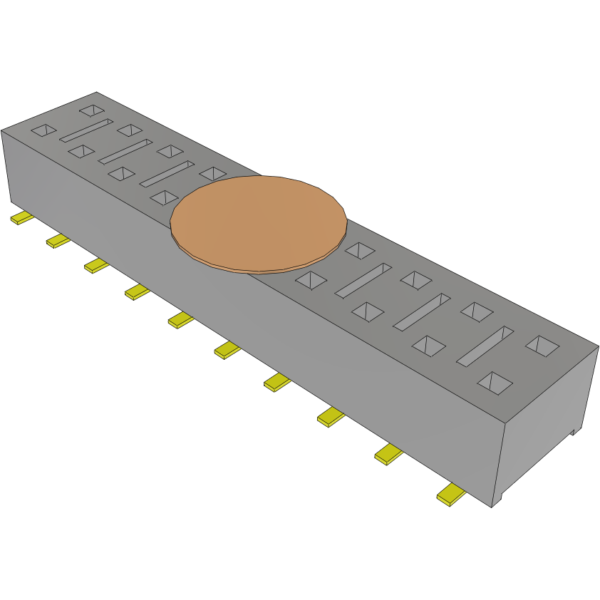 Samtec-HLE-110-02-G-DV-BE-A-K Piastre connettori e prese PCB Conn Socket Strip SKT 20 POS 2.54mm Solder ST Bottom Entry SMD Tube