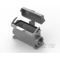 TE Connectivity-T1660243232-100 抽缩起动适配器 Hood 90° 8 Shell Size Powder Die Cast Aluminum Alloy