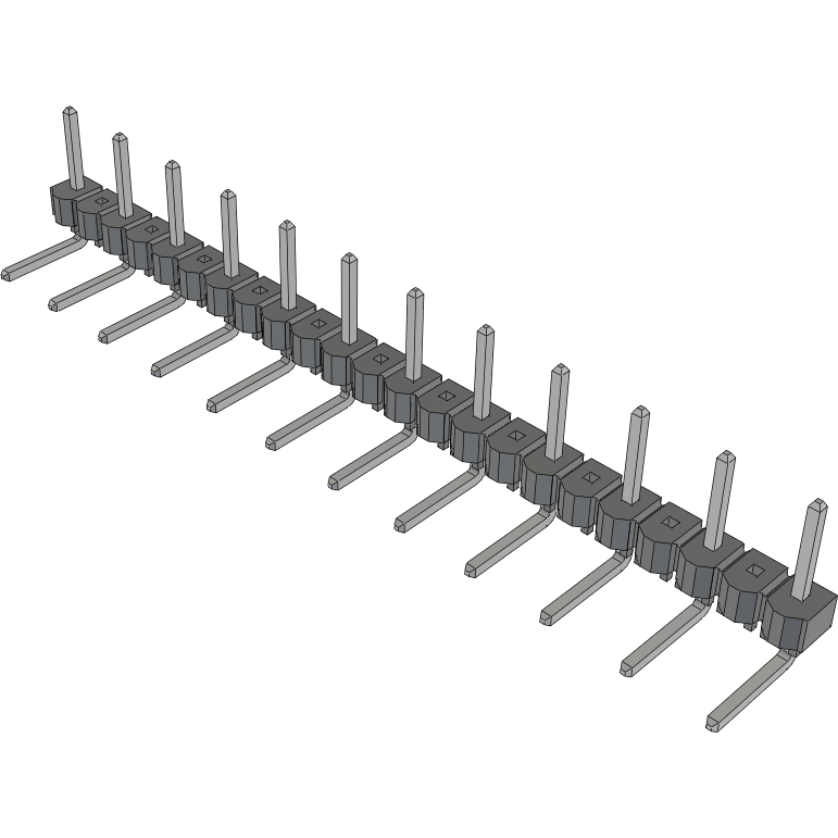 Samtec-HTSW-212-22-T-S-RA Connector Headers and PCB Receptacles Conn Unshrouded Header HDR 12 POS 5.08mm Solder RA Side Entry Thru-Hole Bulk