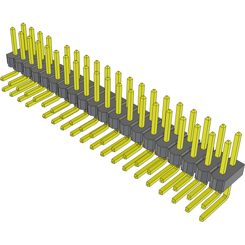 Samtec-TSW-120-08-G-D-RA-010 Cabezales del conector y receptáculos PCB Conn Unshrouded Header HDR 40 POS 2.54mm Solder RA Side Entry Thru-Hole Bulk