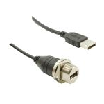 Bulgin Components PLC-PXM0023/A/2M00/A USB Kabelbaugruppen Metal Rear Panel Mount USB A Female to USB A Male Cable Assembly 2m