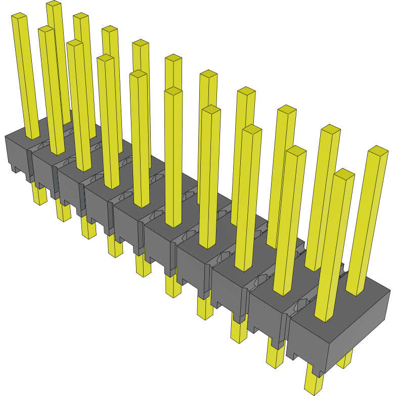 Samtec-MTSW-110-08-T-D-325 Connector Headers and PCB Receptacles Conn Unshrouded Header HDR 20 POS 2.54mm Solder ST Top Entry Thru-Hole Bulk
