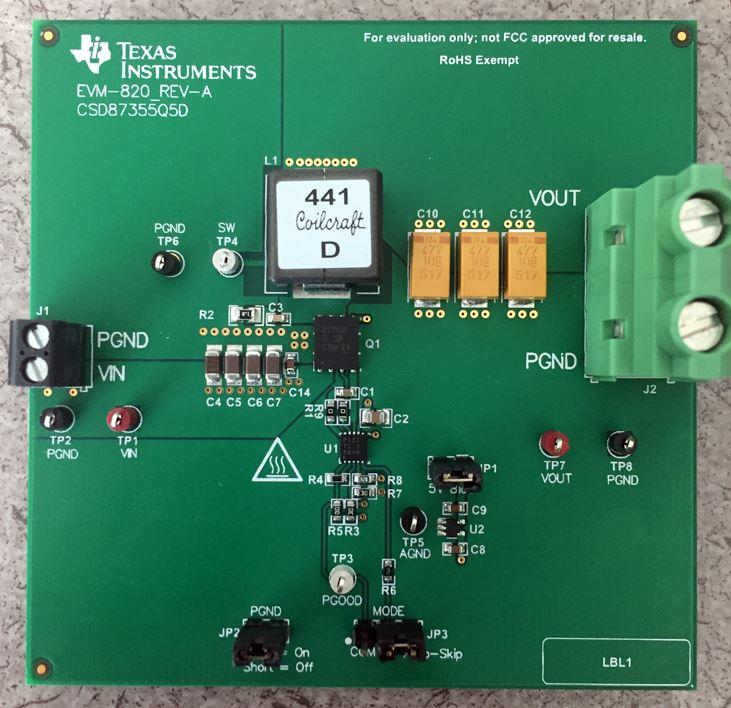 Texas Instruments-CSD87355Q5DEVM-820 Energiemanagement, Entwicklungsplatinen und -kits CSD87355Q5 Specialized Power IC and Module 1.176V to 1.224V Output Evaluation Board
