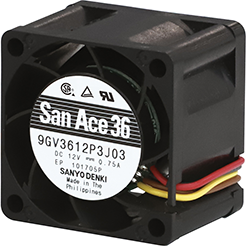 SANYO DENKI-9GV3612P3G03 Gebläse und Lüfter DC Fan Axial Ball Bearing 12V 14.12CFM 52dB 36 X 36 X 28mm PWM