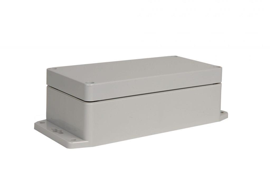Bud Industries-PN-1332-AMB  IP68 NEMA 6P PC Box with mounting brackets 6.3x3.15x2.17