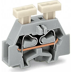 WAGO-261-313/341-000 Bloques terminales del conector 2-Conductor Terminal Block, with push-buttons on both sides, with snap-in mounting foot, for plate thickness 0.6 - 1.2 mm, Fixing hole 3.5 mm Dia, also fits 210-154 aluminum rail or with 209-123 mounting carrier for DIN 35 rail