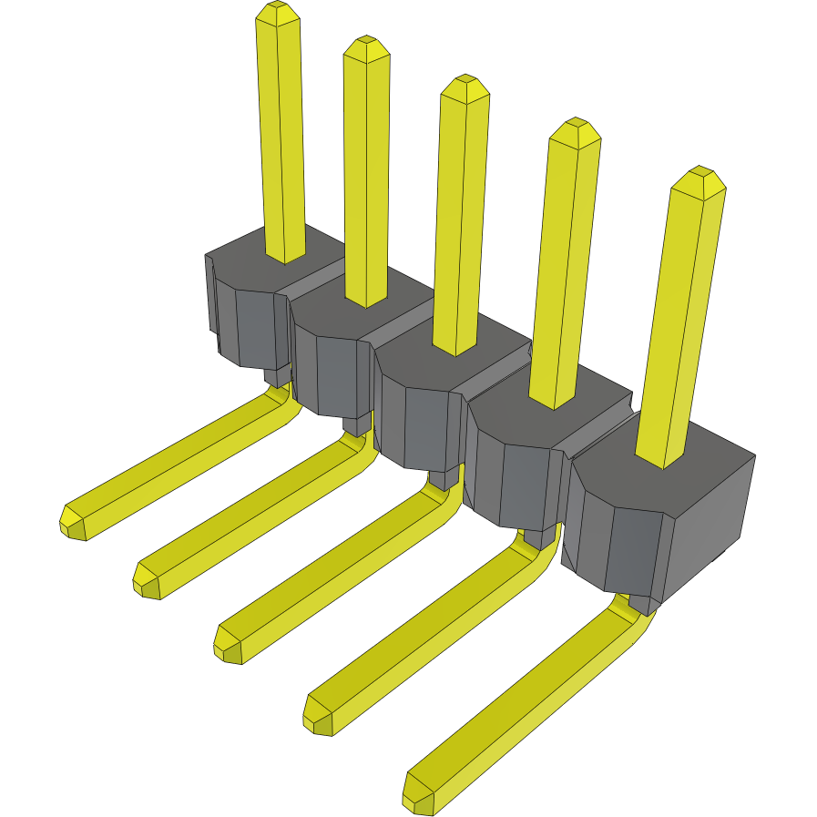 Samtec-TSW-105-22-G-S-RA Steckverbinderleisten und Leiterplattenbuchsen Conn Unshrouded Header HDR 5 POS 2.54mm Solder RA Side Entry Thru-Hole Bulk