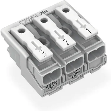 WAGO-294-4043 Steckverbinder Conn Power 3Power POS Spring Clamp ST Cable Mount 1 Port Foil