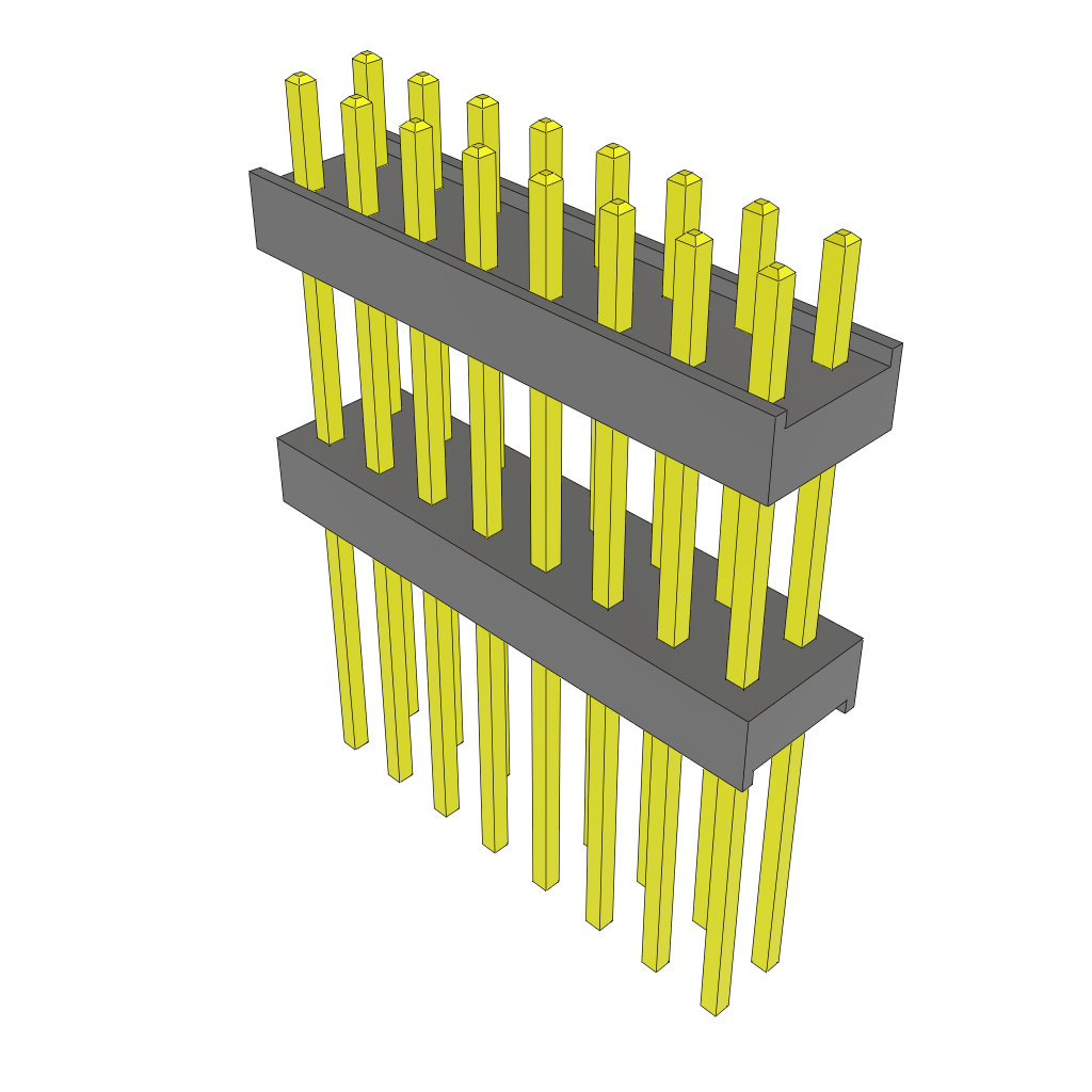 Samtec-ZW-08-12-T-D-472-439 Connector Headers and PCB Receptacles Conn Board Stacker HDR 16 POS 2.54mm Solder ST Top Entry Thru-Hole Bulk