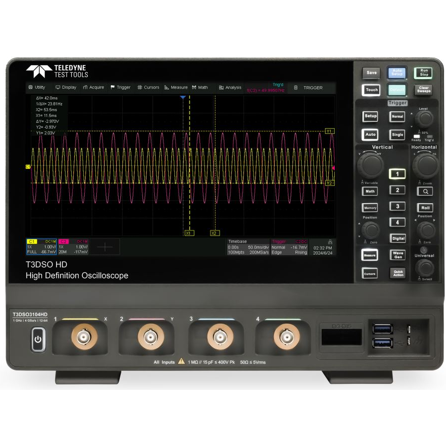 Teledyne LeCroy-T3DSO3104HD PROMO1 Oscilloscopes Digital Bench 4-CH LAN/USB Interface