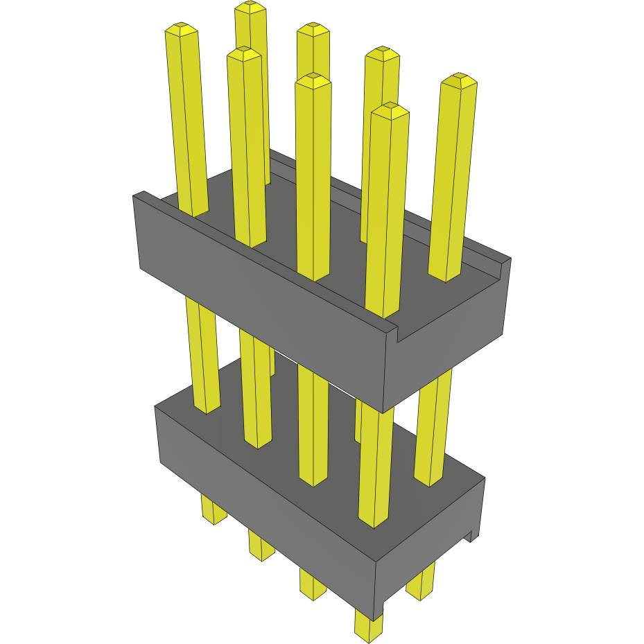 Samtec-DW-04-09-S-D-415 Steckverbinderleisten und Leiterplattenbuchsen Conn Board Stacker HDR 8 POS 2.54mm Solder ST Top Entry Thru-Hole Bulk